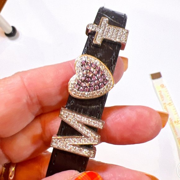Genuine Lauren G Adams Leather Bracelet with 3 Charms - Picture 1 of 9